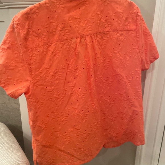 Anthropologie Maeve Eyelet Coral top - Picture 8 of 8